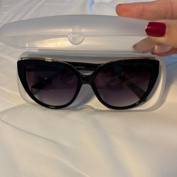 Balmain Black and Gold Cat-Eye Sunglasses
